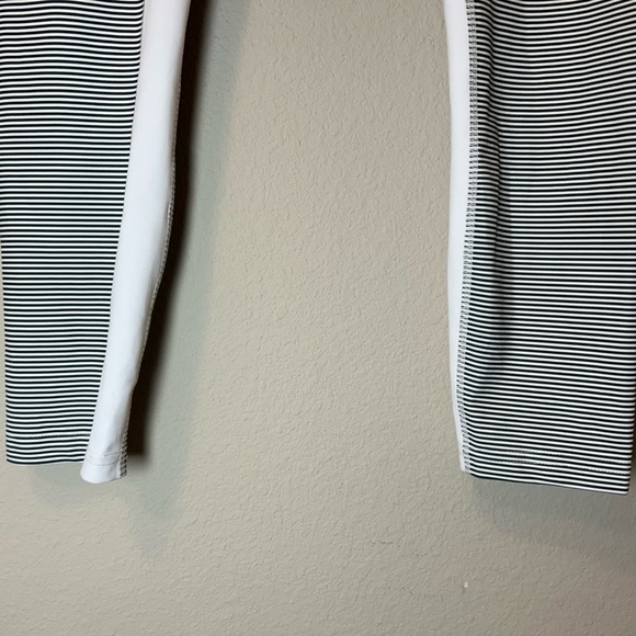 Allfenix Medium Grey White Stripe Leggings Athleisure Workout Performance Womens - Picture 7 of 16